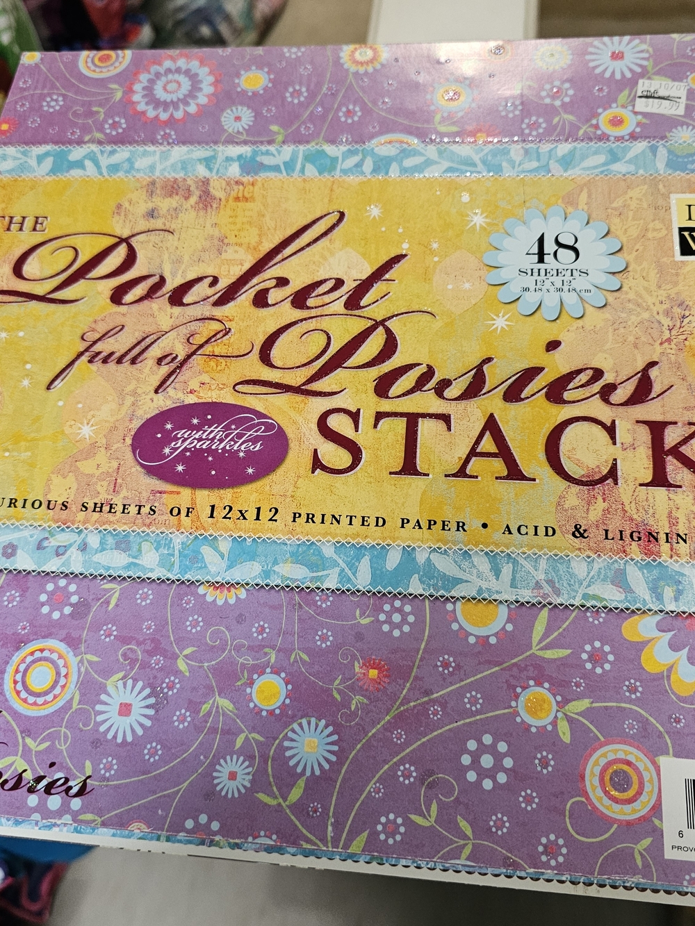 Pocket Full of Posies 12x12 Paper Stack - Floral Purple & Yellow